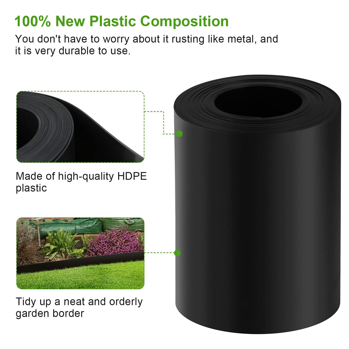 Doniks easy-bend edging adapts to curved garden beds.