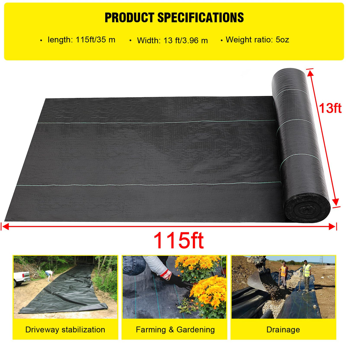 Doniks heavy-duty weed barrier supports heavy loads when laying gravel and stones.