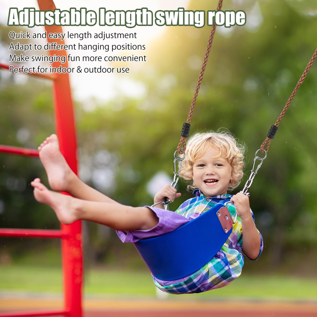 DONILIGA screw-lock buckle delivers a firm, reliable connection for swings.