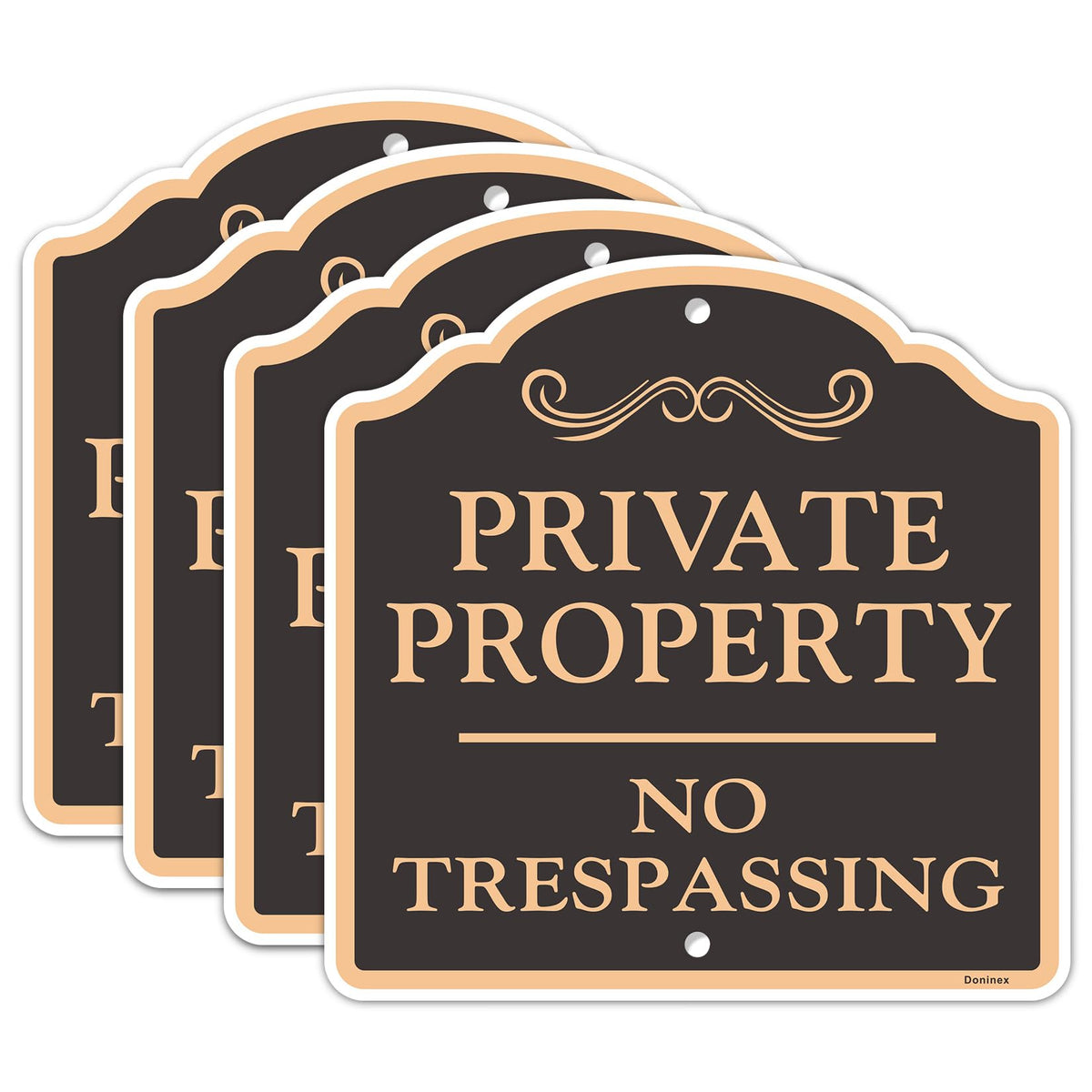 Doninex 12x12 private property sign front view for clear boundary signaling.