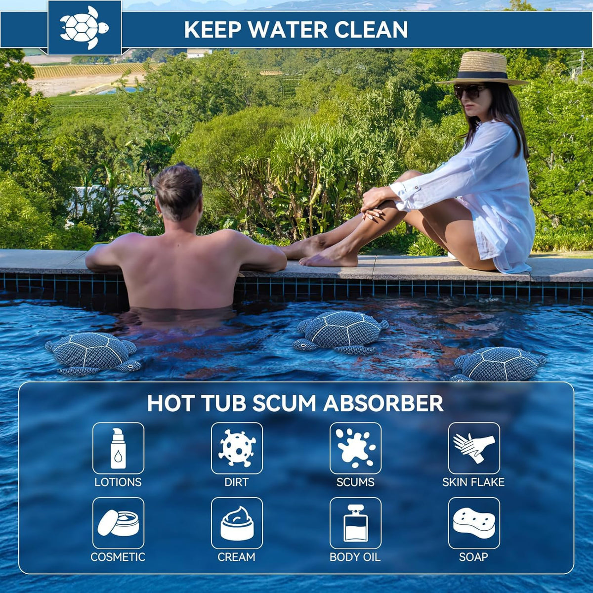 DONJOP scum absorber washable care demonstrates simple cold-cycle cleaning.