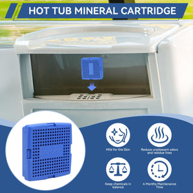 Spa water appears clearer with DONJOP mineral cartridge within the filtration system.