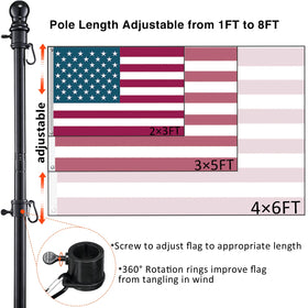DonSail polyester 3x5 ft American flag fluttering for curbside appeal