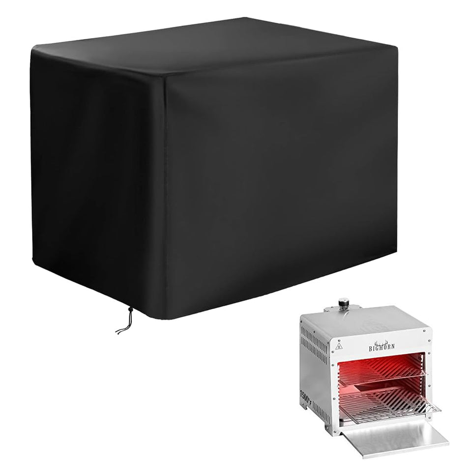DONSIQIZZ infrared grill cover fitted on a Big Horn grill for weather protection