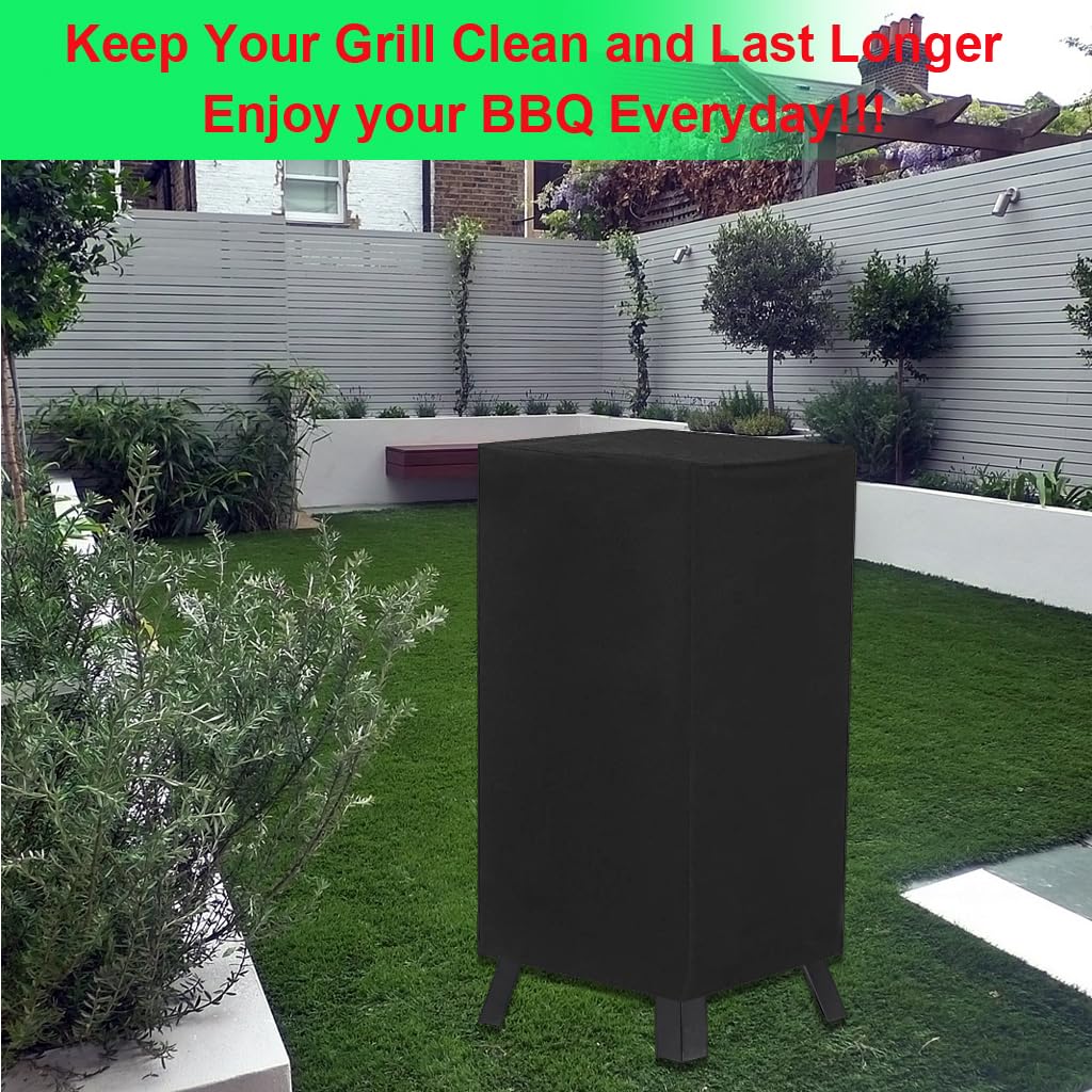 DONSIQIZZ smoker cover in use on outdoor patio protecting the grill