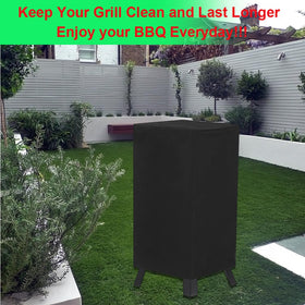 DONSIQIZZ smoker cover in use on outdoor patio protecting the grill