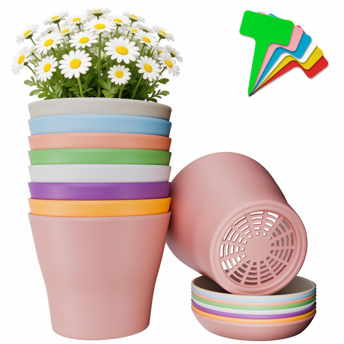 Doobbu 24-pack 4-inch pots with saucers for tidy indoor planting