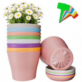 Doobbu 24-pack 4-inch pots with saucers for tidy indoor planting