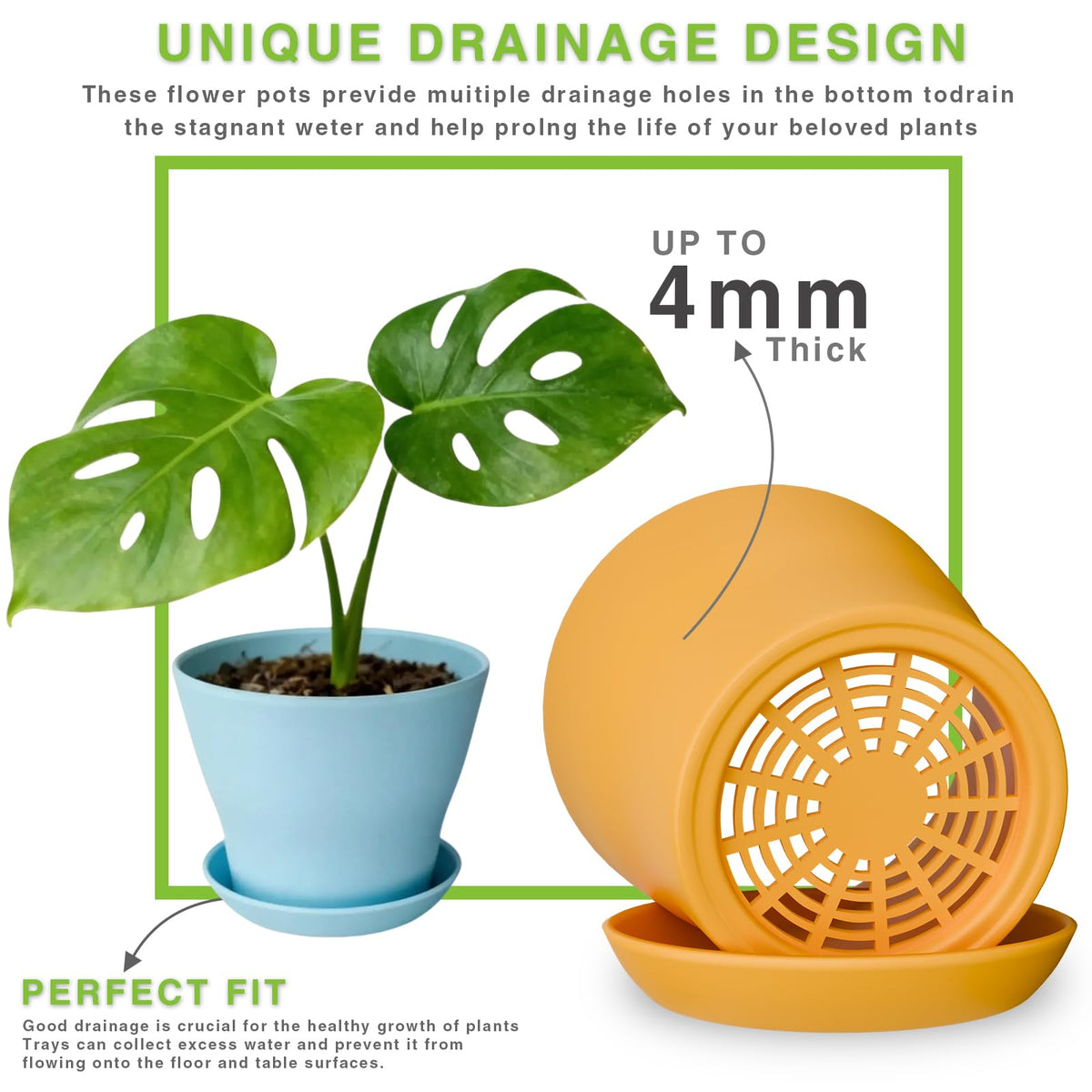Doobbu open-design 4-inch pot for easy planting and repotting