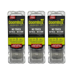 DoomBox clear enclosed mouse trap with see-it-all view for quick monitoring.