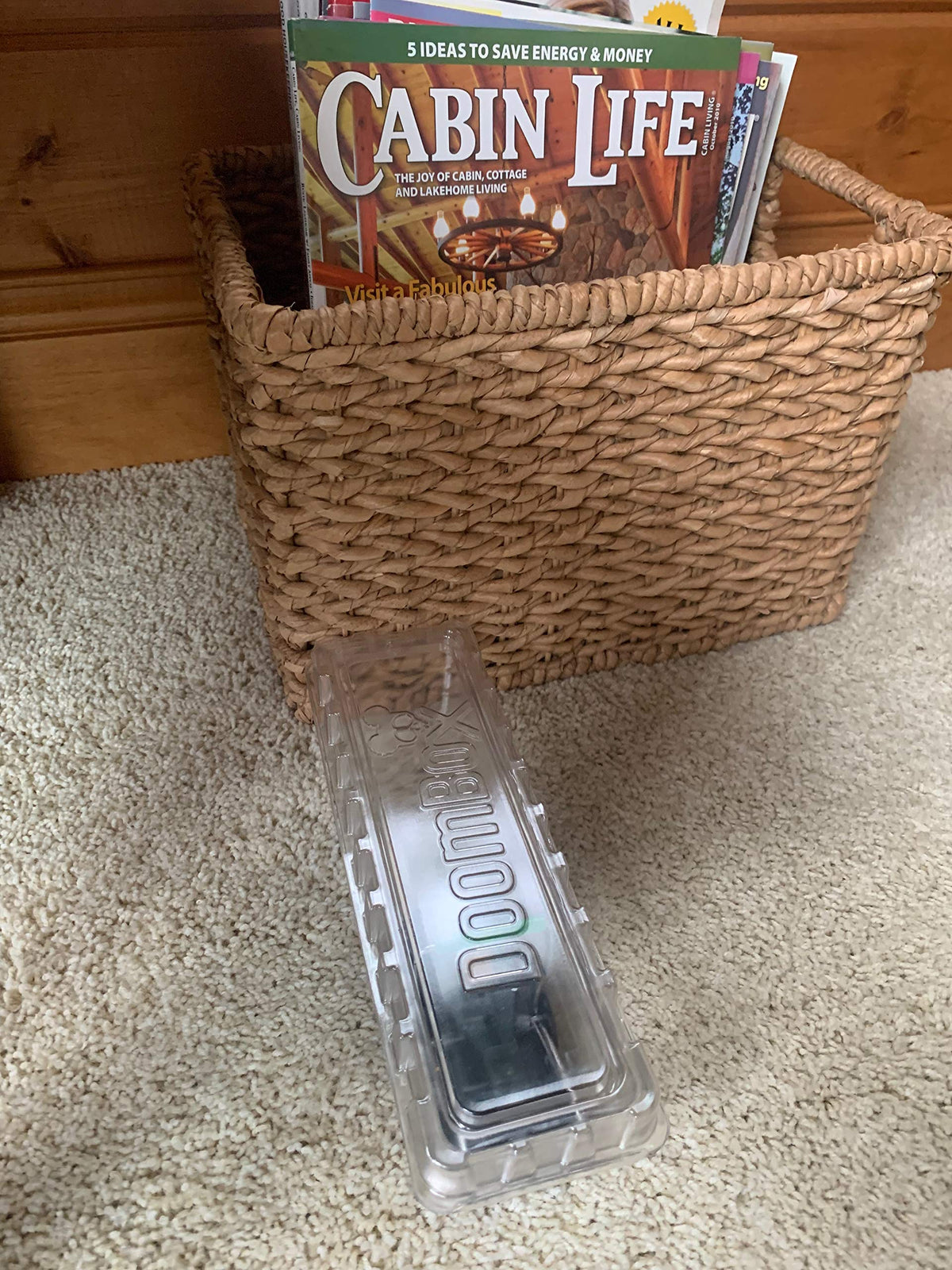 DoomBox see-it-all design on transparent container aids verification.
