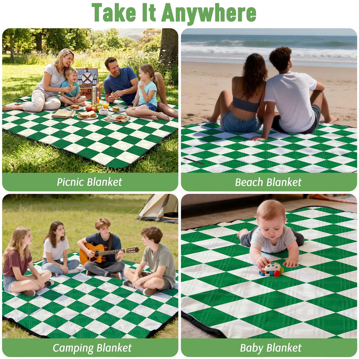 Doonly Picnic Blanket spread on park lawn for a family picnic