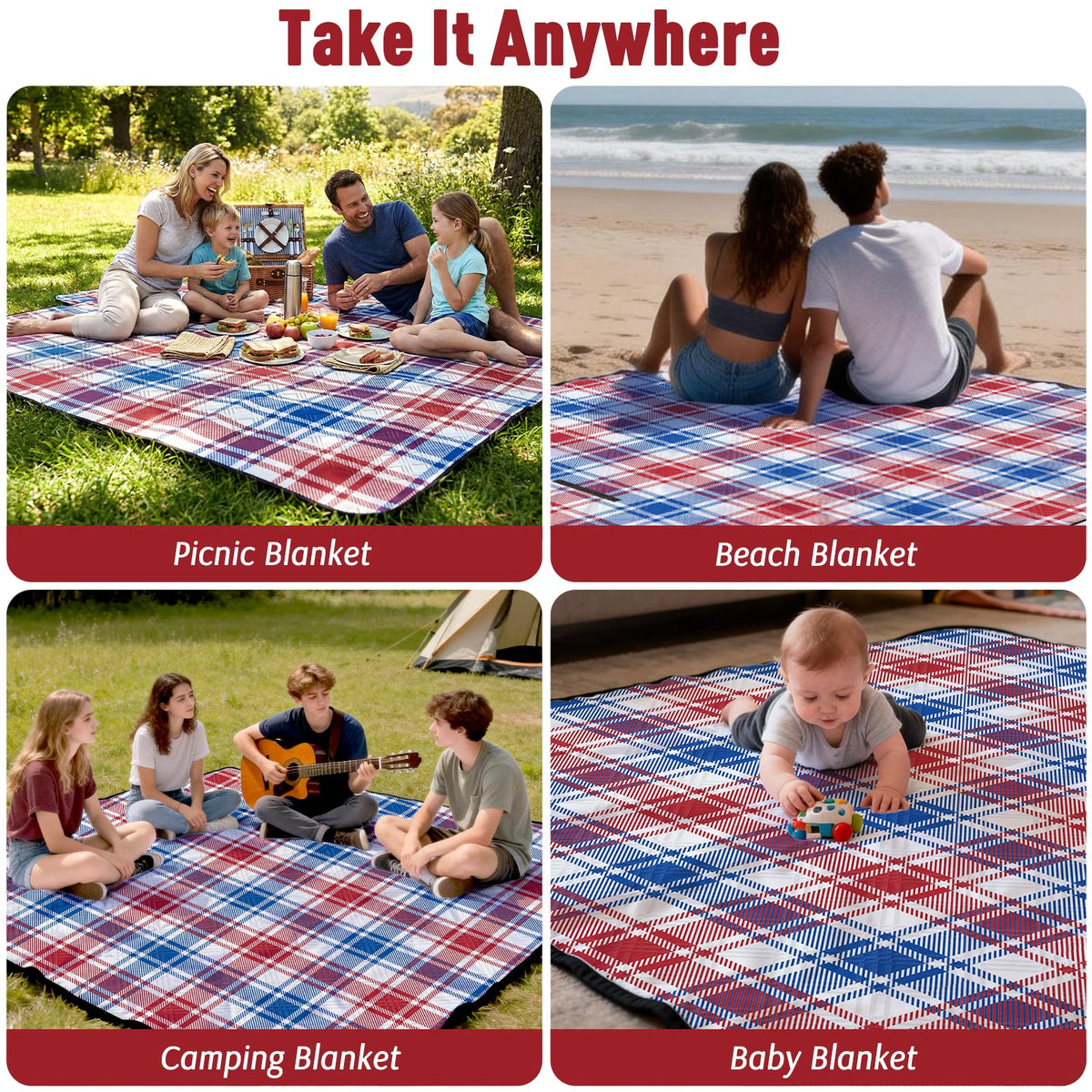 Doonly picnic blanket park lawn use, roomy comfort.