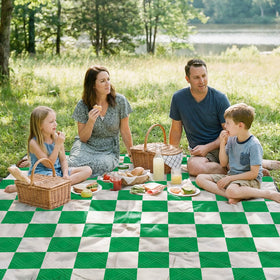 Doonly Picnic Blanket rolled and strapped for car travel