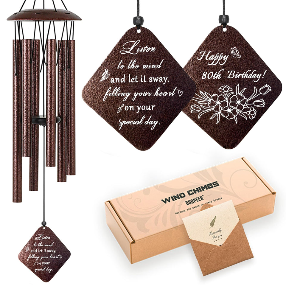 Doopeer 32in bronze wind chimes hanging for outdoor decor and ambience