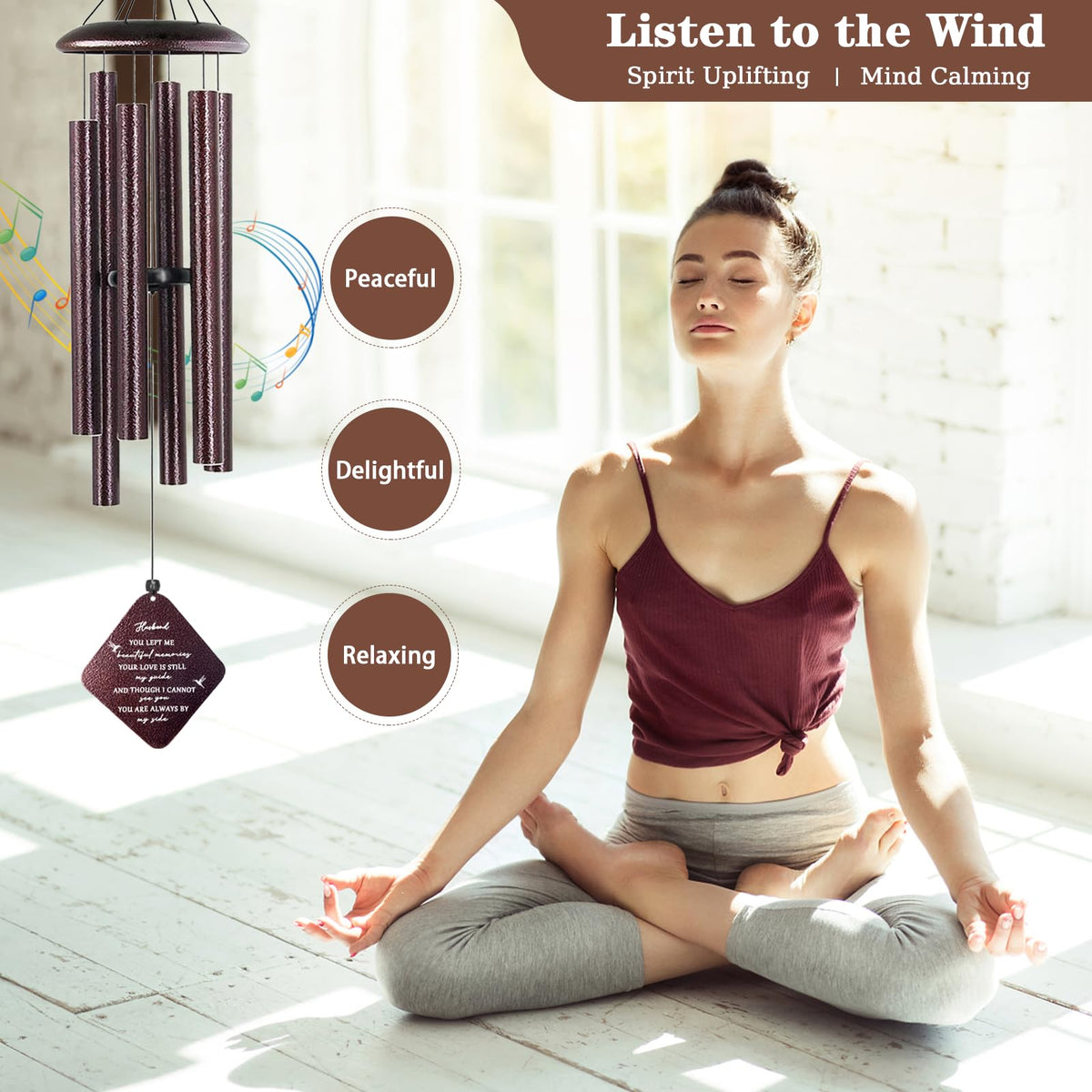 Doopeer wind chime with adjustable-tone center button offers versatile tones.