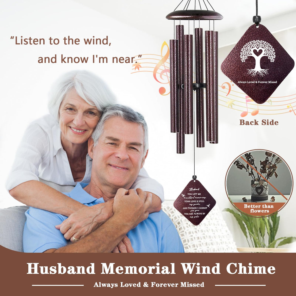 Doopeer bronze-finish wind chime with durable weatherproof construction for year-round display.