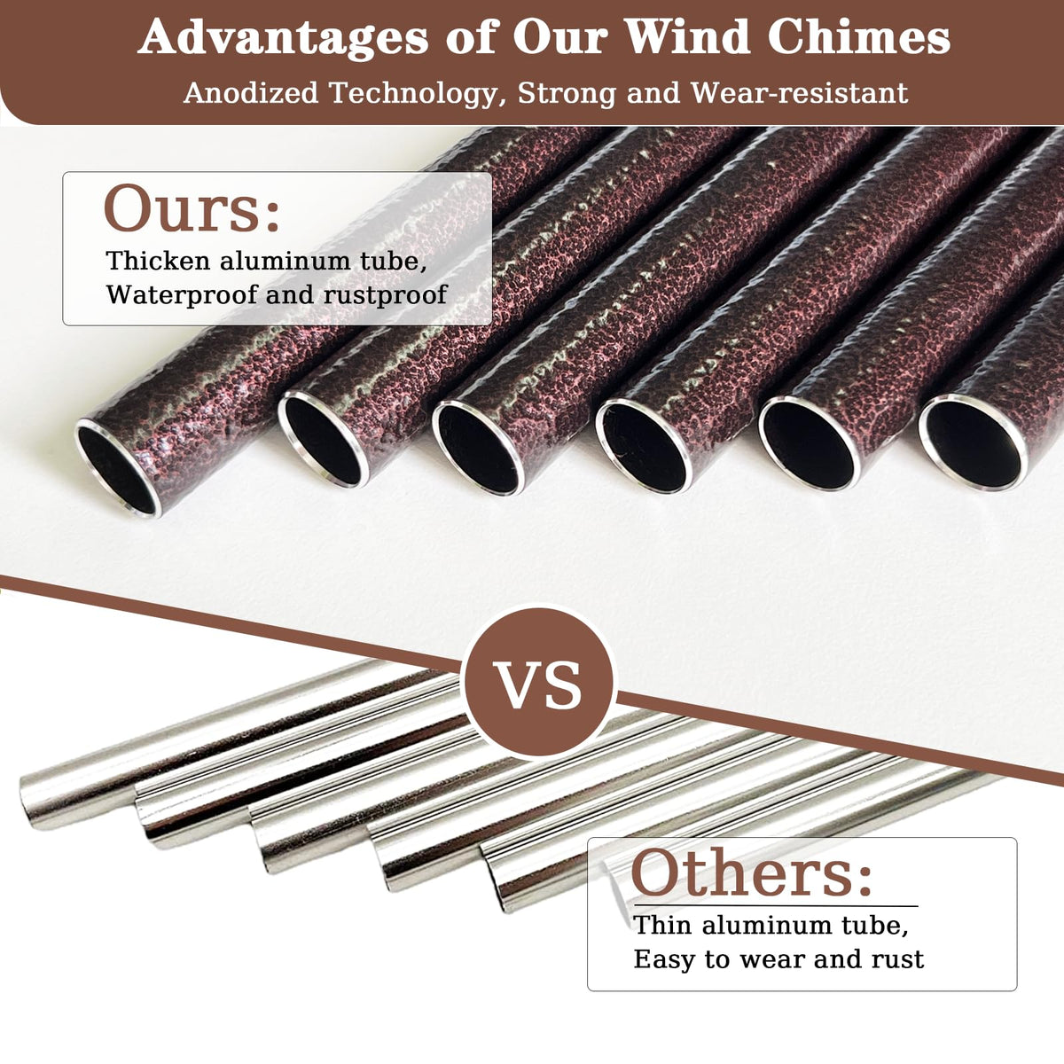 Doopeer durable outdoor wind chime designed to withstand all weather