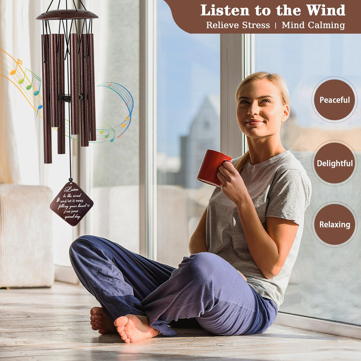 Doopeer wind chime features unique blessing text for a memorable gift.