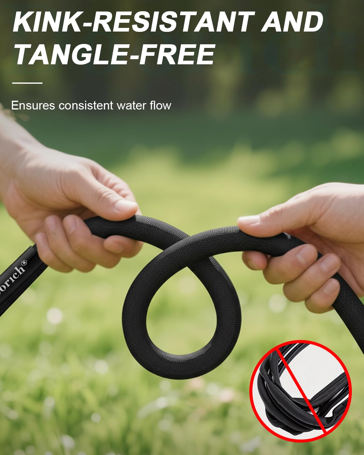 Doorich 600 PSI burst strength guards against punctures during powerful streams.