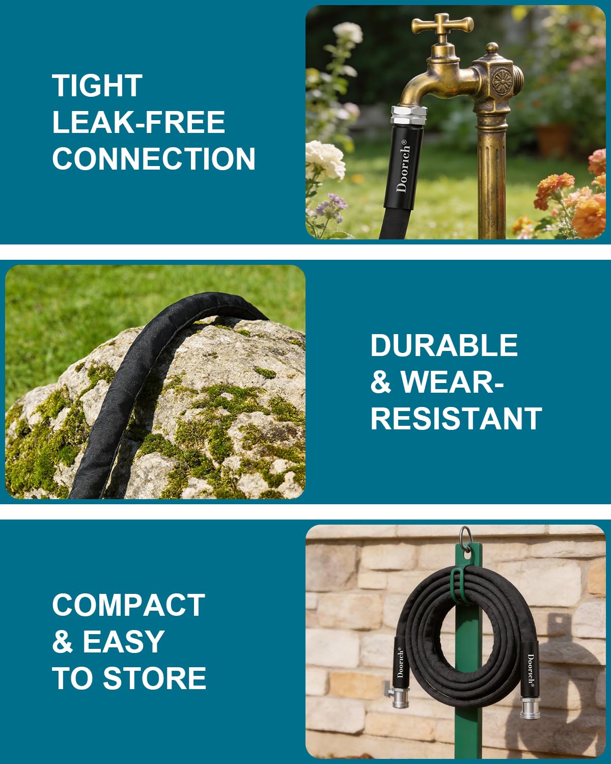 Doorich drinking-water safe TPU lining reduces odor and guarantees safe water contact.
