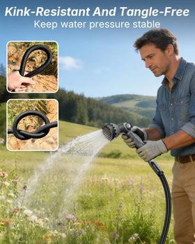 Doorich garden hose 50ft easy-to-store design for compact storage