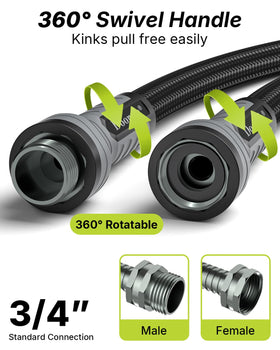 Doorich garden hose 50ft kink-free design minimizes twists for easy watering