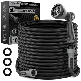 Doorich garden hose 50ft with swivel ends for kink-free watering