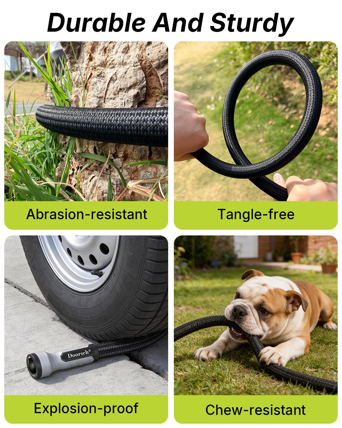 Doorich all-weather garden hose for year-round outdoor use