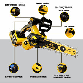 DOOYUTOOL cordless pruning chainsaw in action for versatile outdoor work