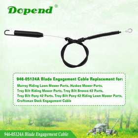 Dopend blade engagement cable eyelet end closeup shows secure connection for deck operation.