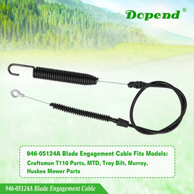Dopend blade engagement cable on mower installation illustration for straightforward DIY fit.