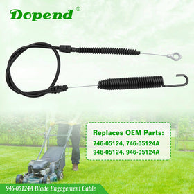 Dopend blade engagement cable spring end closeup highlighting tension for smooth engagement.