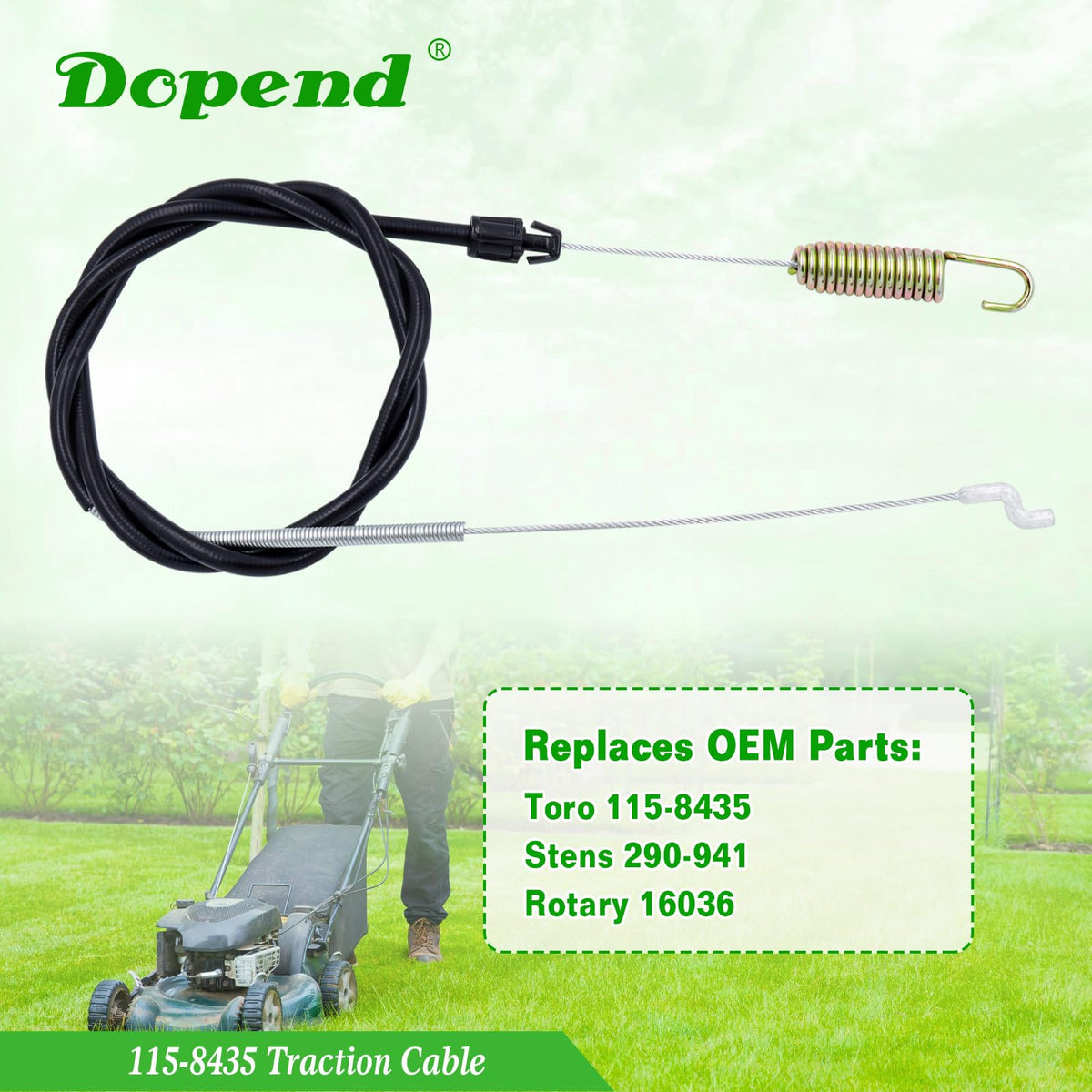 Dopend replacement cable for Toro Personal Pace drives reliable operation.