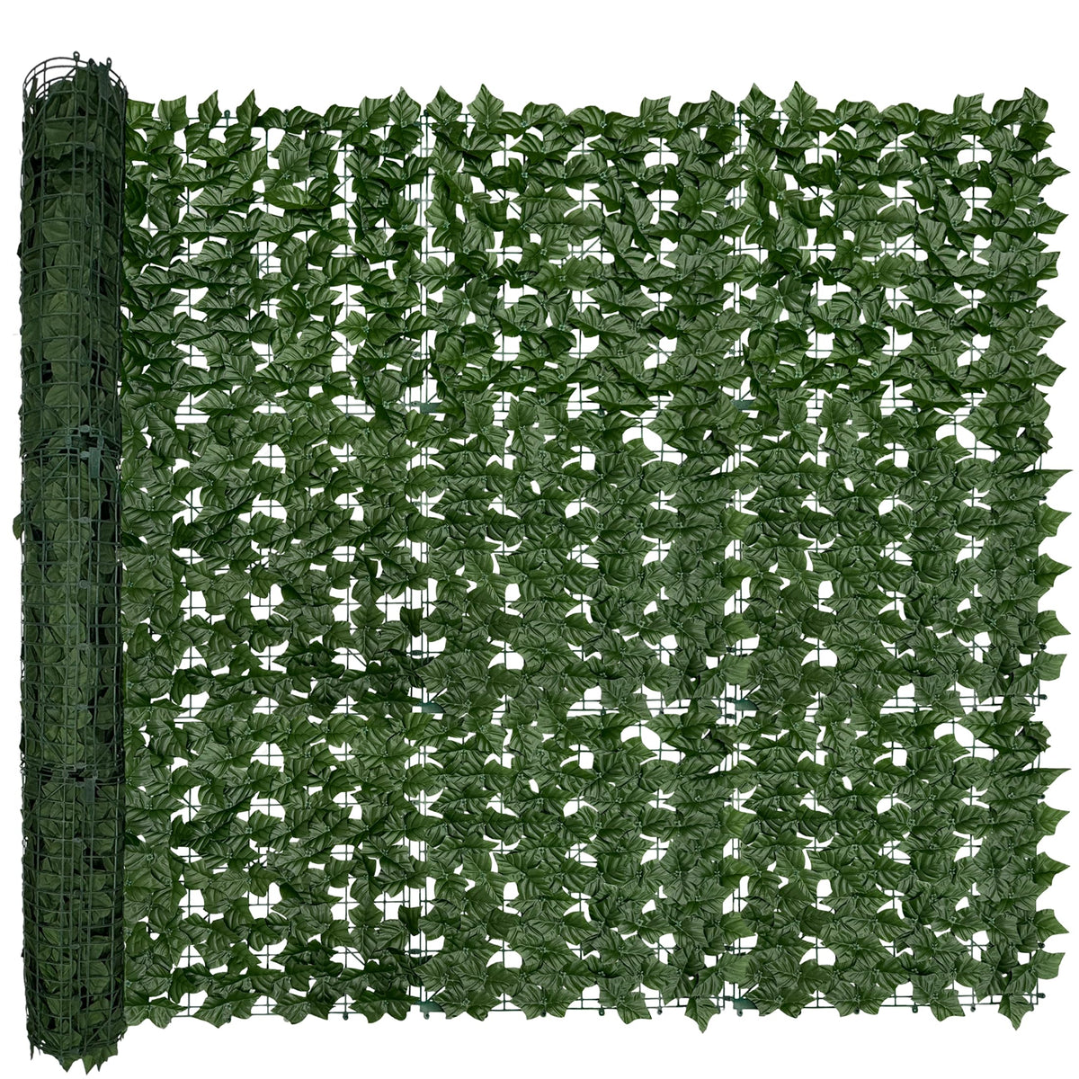 DOPGIB artificial ivy privacy fence screen offers a private evergreen backdrop.