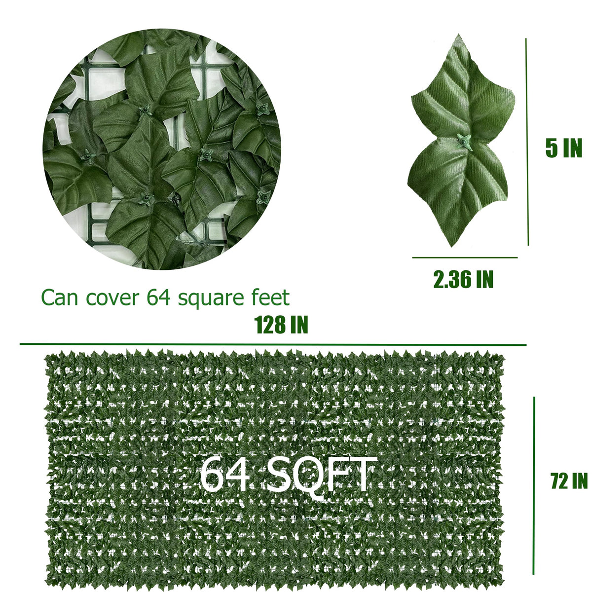 DOPGIB artificial ivy privacy fence roll screen closeup leaves show lush texture and natural look