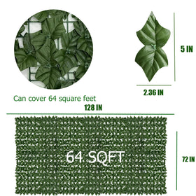 DOPGIB artificial ivy privacy fence roll screen closeup leaves show lush texture and natural look