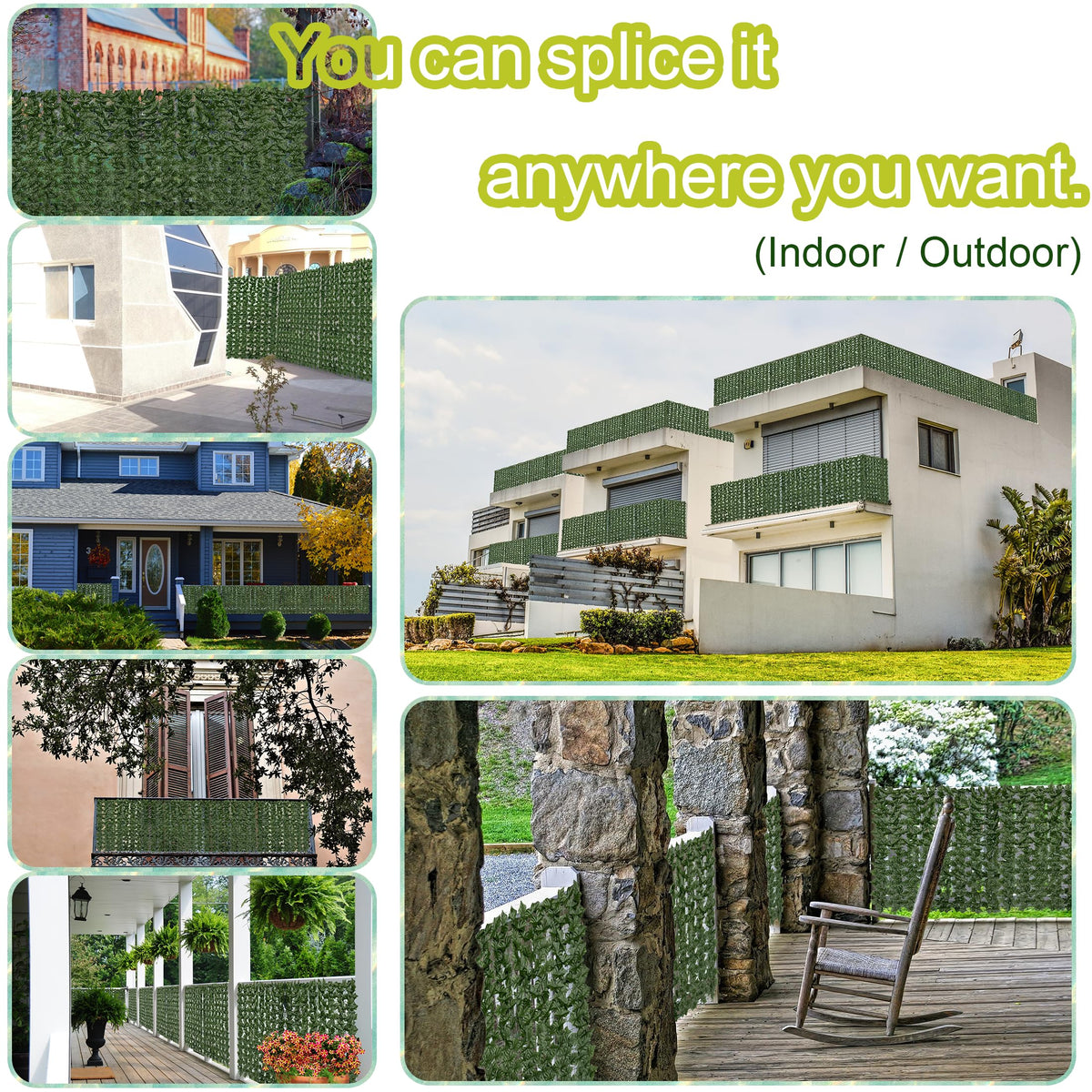 DOPGIB artificial ivy privacy fence roll screen outdoor backdrop adds private ambiance