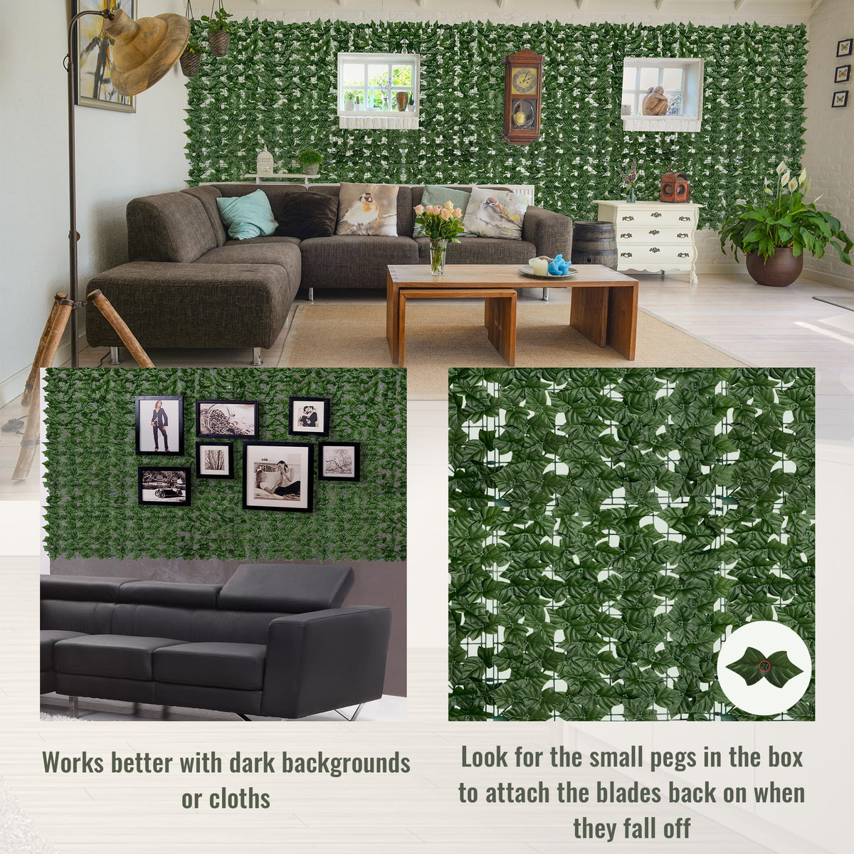 DOPGIB interlocking ivy panels enable quick, customizable installation.