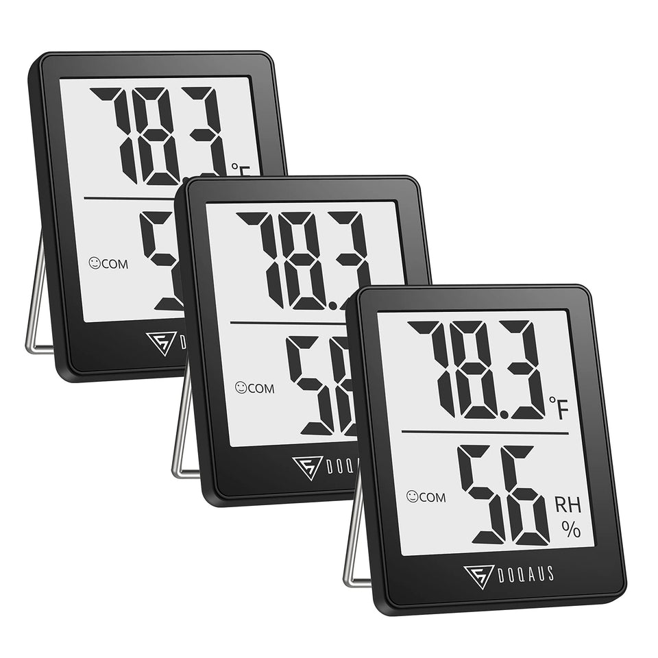 DOQAUS digital hygrometer 3pack box for convenient whole home monitoring
