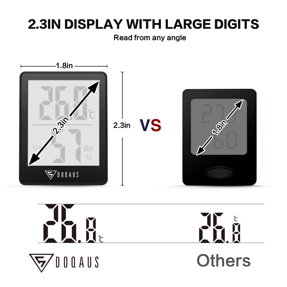 DOQAUS table-standing option places the unit at eye level for easy readings.