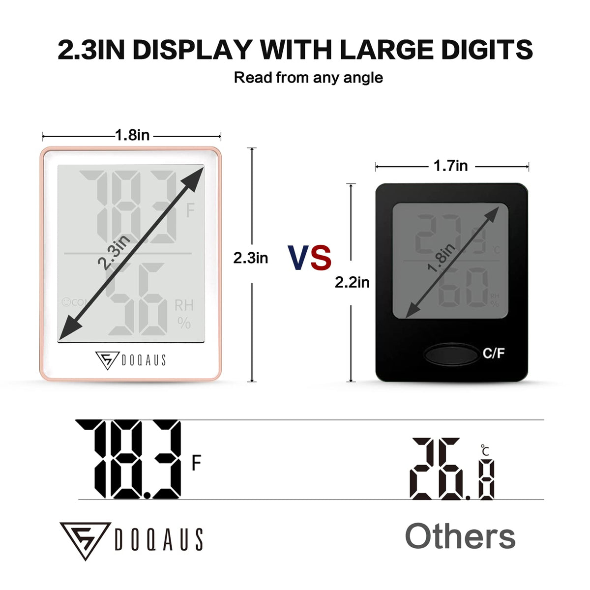 DOQAUS battery pack powers the device with easy replacement.