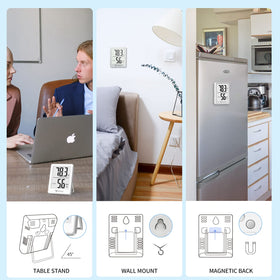 DOQAUS pocket-size hygrometer for portable room monitoring anywhere.