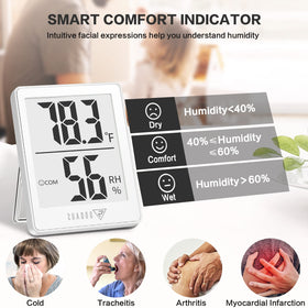 DOQAUS device displays accurate temperature and humidity readings for reliable monitoring.