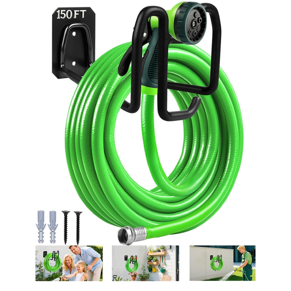Dorblely garden hose holder wall mount showing compact outdoor storage for hoses.