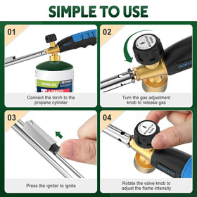 Dorloti grill torch supports multi-fuel use with propane, butane, and MAPP fuels