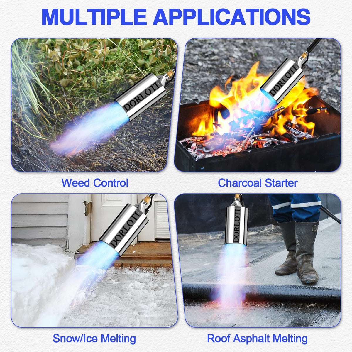 DORLOTI torch features ergonomic handle for comfortable use.