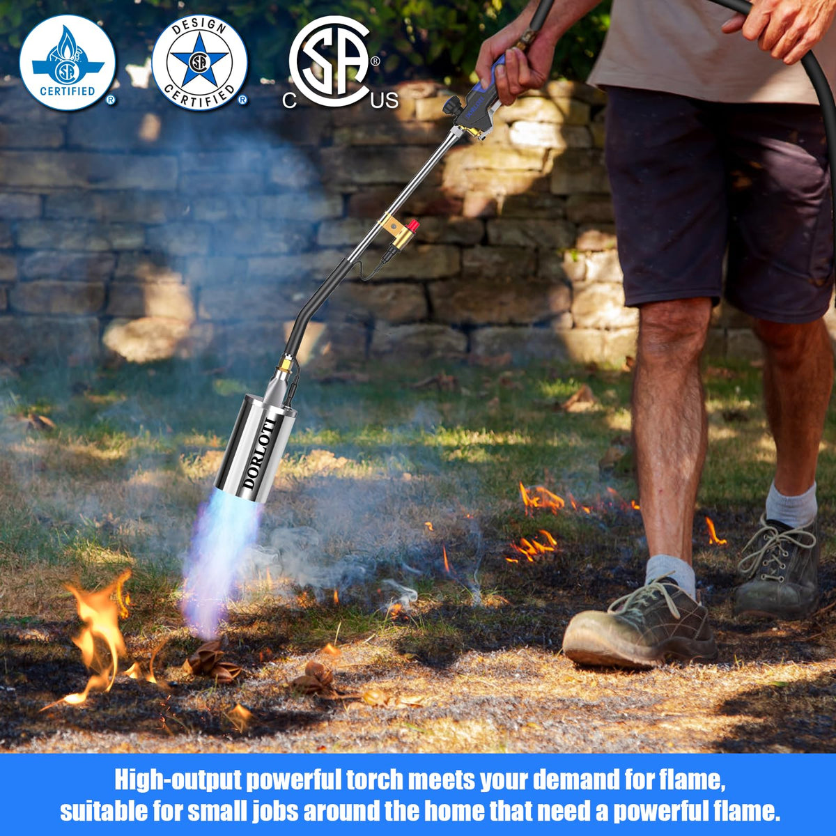DORLOTI propane torch supports chemical-free weed removal and outdoor tasks.