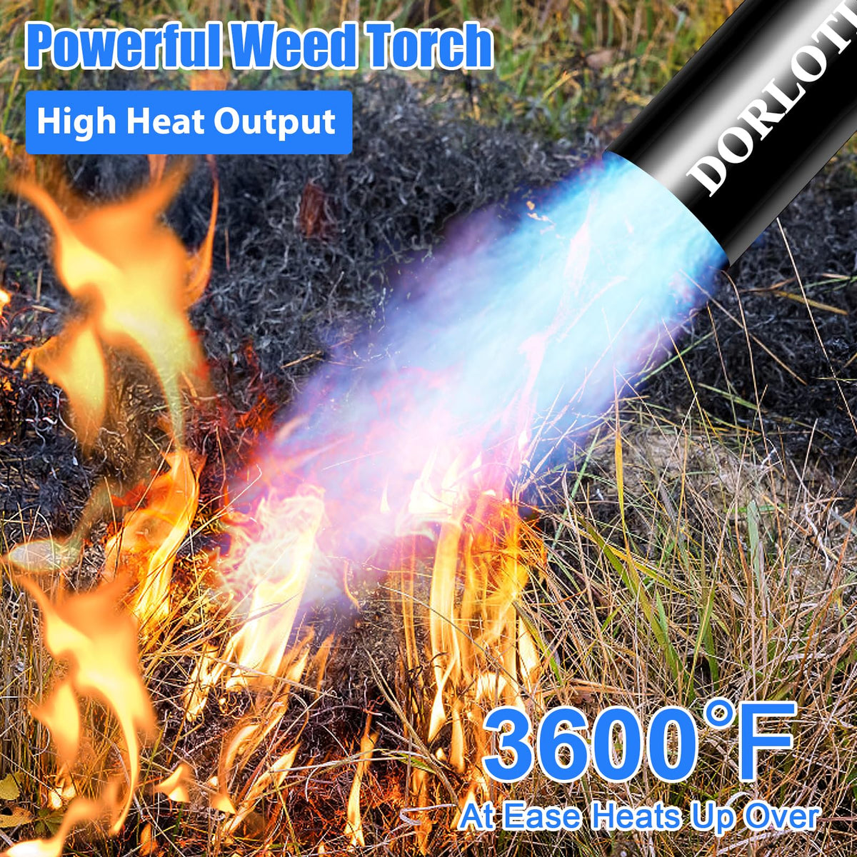 DORLOTI torch with turbo trigger and igniter enables one-handed flame control.