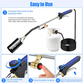 Dorloti torch with 10 foot hose for safer outdoor use